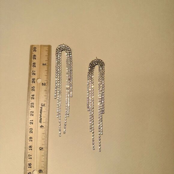 Rhinestone drop earrings N925 - Picture 5 of 5